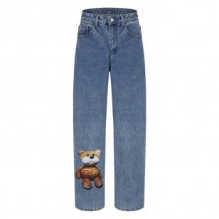 OHNT BEAR PATCH DENIM_WIDE FIT